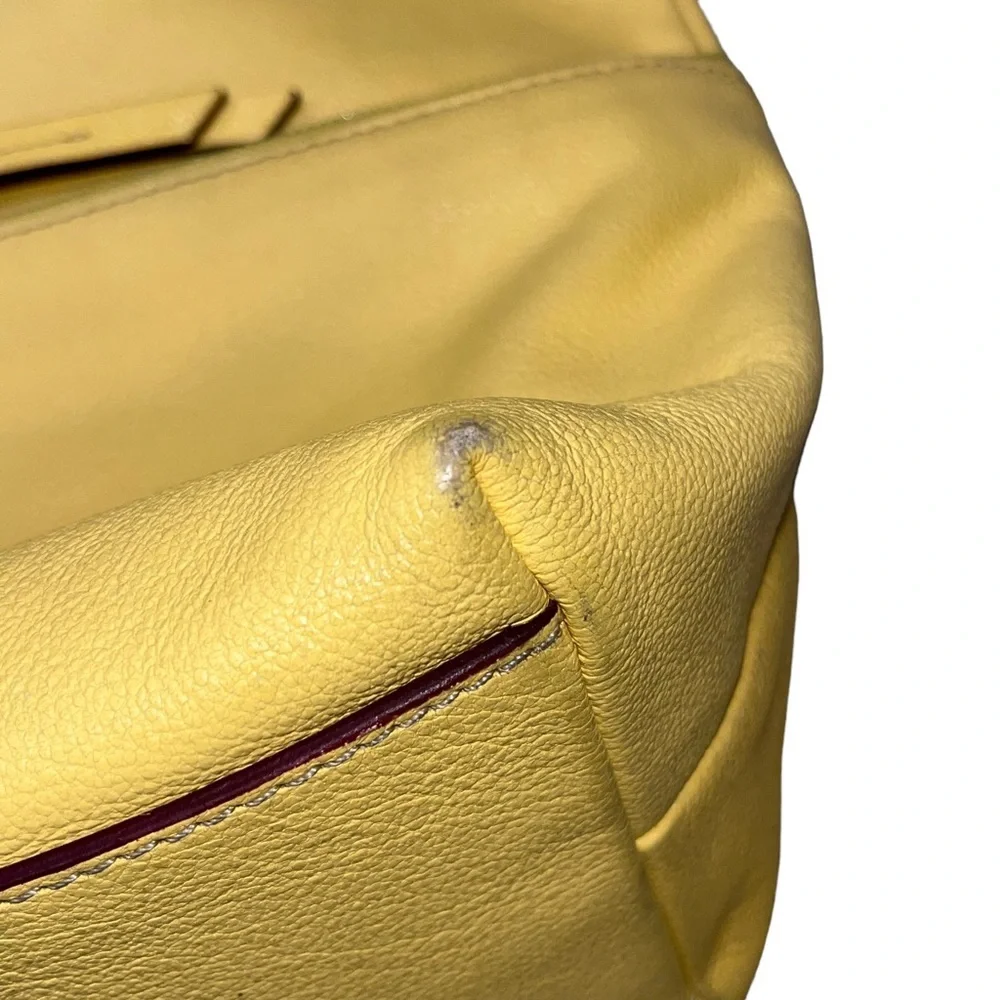 Dooney & Bourke Golden Yellow Dillen Saffian Leather Hobo Shoulder Bag
